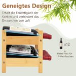 Bambusinis 2 aukštų vyno stovas 12 butelių (Natūrali)