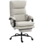 Biuro kėdė iš dirbtinės odos su atlenkiamu atlošu ir kojų atrama