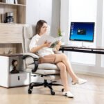 Biuro kėdė iš dirbtinės odos su atlenkiamu atlošu ir kojų atrama – Paveikslėlis 9