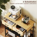 Bufetas su plieniniu rėmu, 2 stalčiais ir 3 atviromis lentynomis