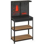 Darbastalis su perforuota sienele ir integruotomis laikymo vietomis