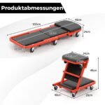 Daugiafunkcinis 2-in-1 montavimo vežimėlis-kėdė su 6 ratukais (Juoda)