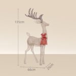Didelis svieciantis kaledinis LED elnias su raudonu kaspinu ir 137 lemputemis skirtas lauko ir vidaus dekoracijai 3