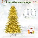 Dirbtinis Kalėdų medis su LED apšvietimu ir realistiškomis šakelėmis 210 cm (Žalia)