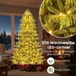 Dirbtinis Kalėdų medis su LED apšvietimu ir realistiškomis šakelėmis 210 cm (Žalia)