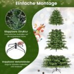 Dirbtinis Kalėdų medis su LED apšvietimu ir realistiškomis šakelėmis 210 cm (Žalia)