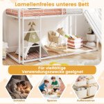 Dviaukštė Lova-Namukas su Čiuožykla ir Kopėčiomis (Balta)