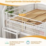 Dviaukštė Lova-Namukas su Čiuožykla ir Kopėčiomis (Balta)