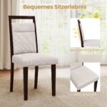 Dviejų paminkštintų valgomojo kėdžių rinkinys su ergonomišku atlošu – Paveikslėlis 5