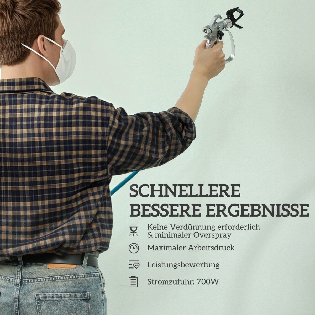 Elektrinis beoris dažų purkštuvas, 700 W, 200 bar