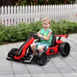 Elektrinis kartingas vaikams su reguliuojama sėdyne ir iki 12 km/h greičiu