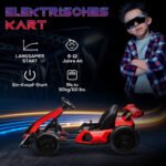 Elektrinis kartingas vaikams su reguliuojama sėdyne ir iki 12 km/h greičiu