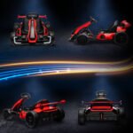 Elektrinis kartingas vaikams su reguliuojama sėdyne ir iki 12 km/h greičiu