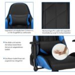 Ergonomiška žaidimų kėdė su reguliuojamu atlošu ir juosmens atrama (Mėlyna) – Paveikslėlis 4