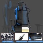 Ergonomiška žaidimų kėdė su reguliuojamu atlošu ir juosmens atrama (Mėlyna) – Paveikslėlis 5