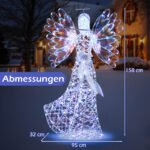 Kalėdinis šviečiantis angelas su 250 LED lempučių 158 cm (Balta)