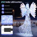 Kalėdinis šviečiantis angelas su 250 LED lempučių 158 cm (Balta)
