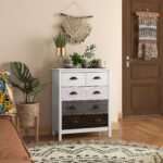 5 stalčių komoda iš MDF ir pušies – Paveikslėlis 2