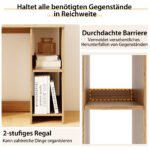 Kompaktiškas kompiuterio stalas su 2 lentynėlėmis (Natūrali)