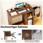 Kompaktiškas kompiuterio stalas su dviem lentynomis (Ruda)