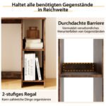 Kompaktiškas kompiuterio stalas su dviem lentynomis (Ruda)