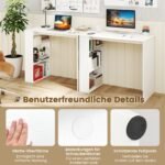 Kompaktiškas rašomasis stalas su integruota knygų lentyna (Balta)