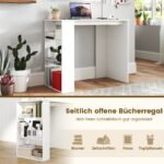 Kompaktiškas rašomasis stalas su integruota knygų lentyna (Balta)