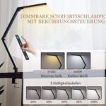 Lanksti stalo lempa su reguliuojamu apšvietimu ir spaustuku