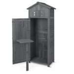 Lauko įrankių spinta su rakinamomis durimis ir atlenkiamu staliuku