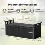 Medinis 2 vietų suoliukas su daiktadėže ir porankiais (Juoda) – Paveikslėlis 3