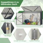 Lauko metalinis sandėliukas su užrakinamomis durimis ir atidaromu stogu (Pilka)