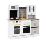 Medinė žaidimų virtuvėlė su garso ir šviesos efektais (Natūrali)