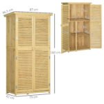 Medinis sodo įrankių sandėliukas su bituminiu stogu ir 3 lentynomis – Paveikslėlis 3