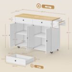 Mobili virtuvės sala su 2 stalčiais, 2 spintelėmis ir šoniniais laikikliais