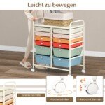 Mobilus 12 stalčių vežimėlis su metaliniu rėmu (Įvairiaspalvė)