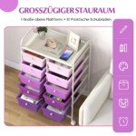 Mobilus daugiafunkcinis 10-ties stalčių vežimėlis (Violetinė)