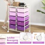 Mobilus daugiafunkcinis 10-ties stalčių vežimėlis (Violetinė)