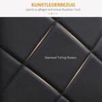 4 valgomojo kėdžių komplektas su rombiniu dygsniavimu ir dirbtinės odos apmušalais – Paveikslėlis 5