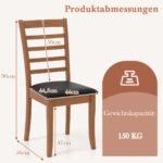 Modernus valgomojo kėdžių komplektas su minkštomis sėdynėmis ir kaučiukmedžio kojomis – Paveikslėlis 2