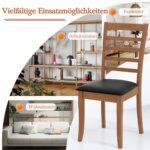 Modernus valgomojo kėdžių komplektas su minkštomis sėdynėmis ir kaučiukmedžio kojomis – Paveikslėlis 5