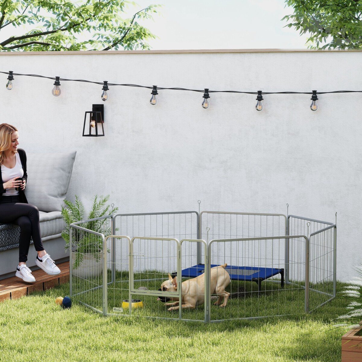 Modulinis gyvūnų maniežas iš nerūdijančio plieno