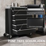 Modulinis įrankių vežimėlis su 5 stalčiais ir darbastaliu