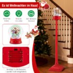 Muzikinis Kalėdų sniego burbulas-gatvės žibintas su apžvalgos ratu (Raudona) – Paveikslėlis 3