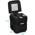 Nešiojamas kempingo tualetas su 20L nuotekų ir 12L švaraus vandens rezervuarais (Juoda) – Paveikslėlis 2