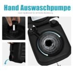 Nešiojamas kempingo tualetas su 20L nuotekų ir 12L švaraus vandens rezervuarais (Juoda) – Paveikslėlis 4