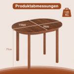 Ovalus medinis valgomojo stalas 2-4 asmenims (Riešuto)