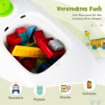 Paspiriamas vaikiškas automobilis su daiktadėže ir garso signalu (Žalia)