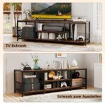 Pramoninio stiliaus TV spintelė televizoriams iki 65 colių (Kaimiška ruda)