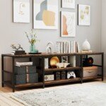 Pramoninio stiliaus TV spintelė televizoriams iki 65 colių (Kaimiška ruda)