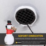 Pripučiama 1,80 m Kalėdų dekoracija – sniego senis su LED apšvietimu ir elektriniu pūstuvu